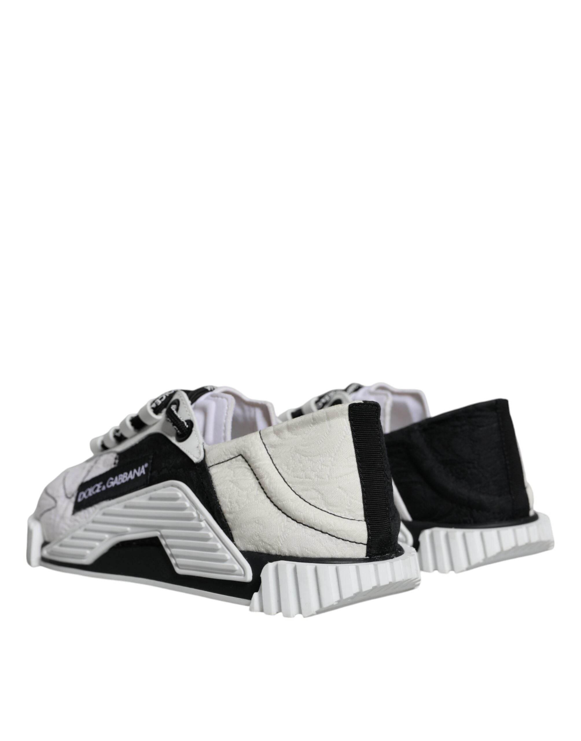 Dolce & Gabbana White Black Low Top NS1 Sneakers Shoes - Hilstor