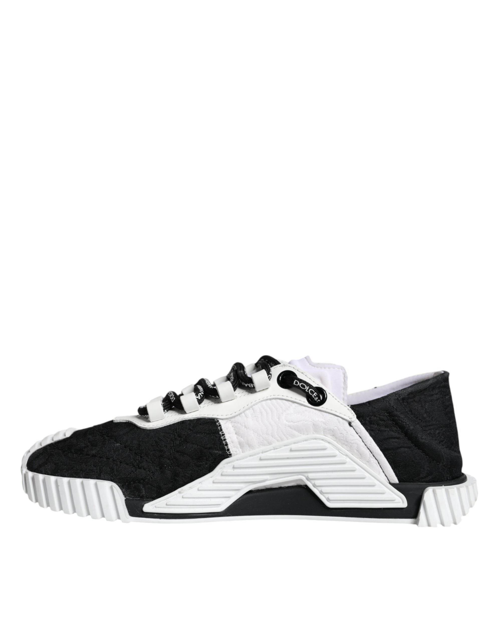Dolce & Gabbana White Black Low Top NS1 Sneakers Shoes - Hilstor