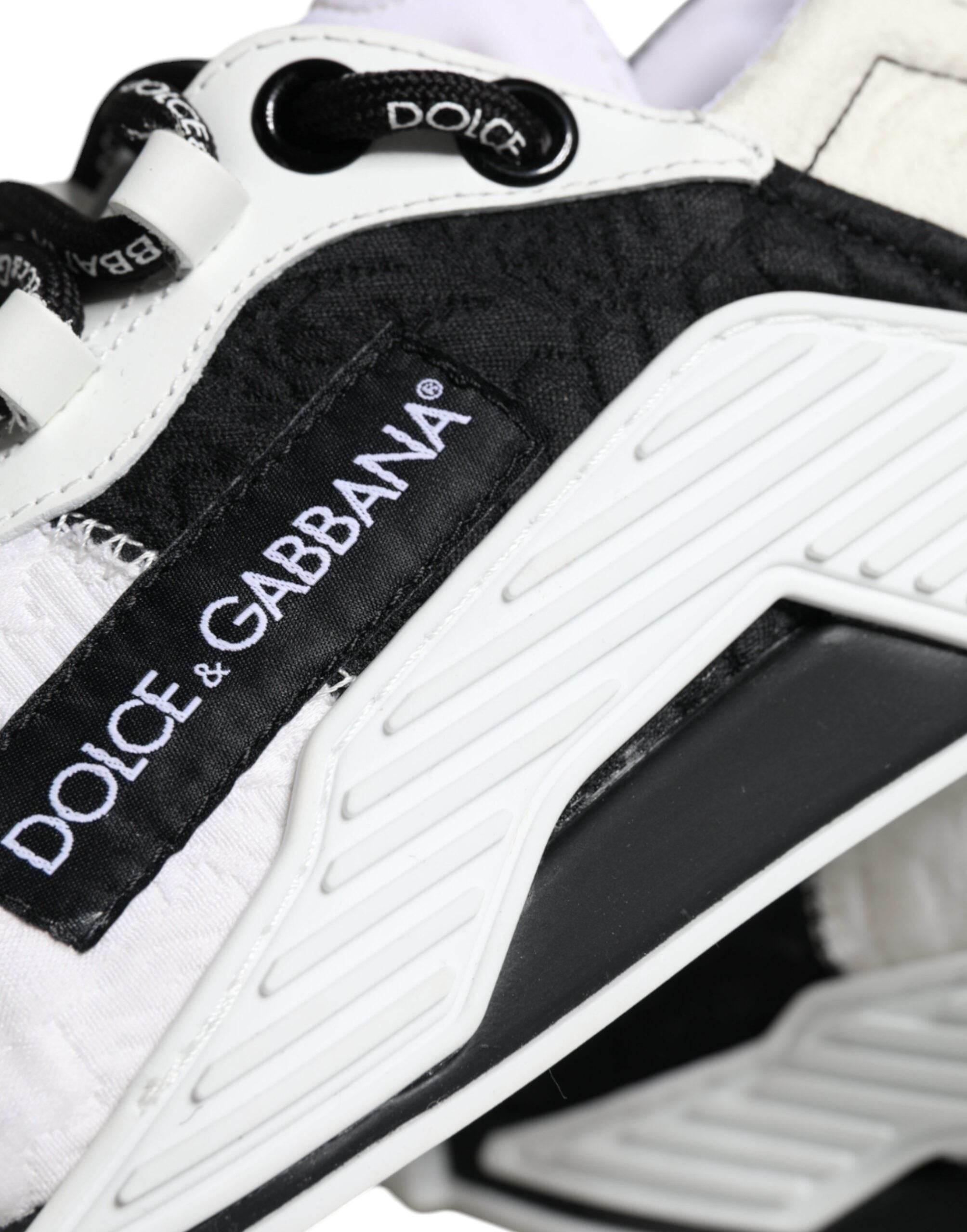 Dolce & Gabbana White Black Low Top NS1 Sneakers Shoes - Hilstor