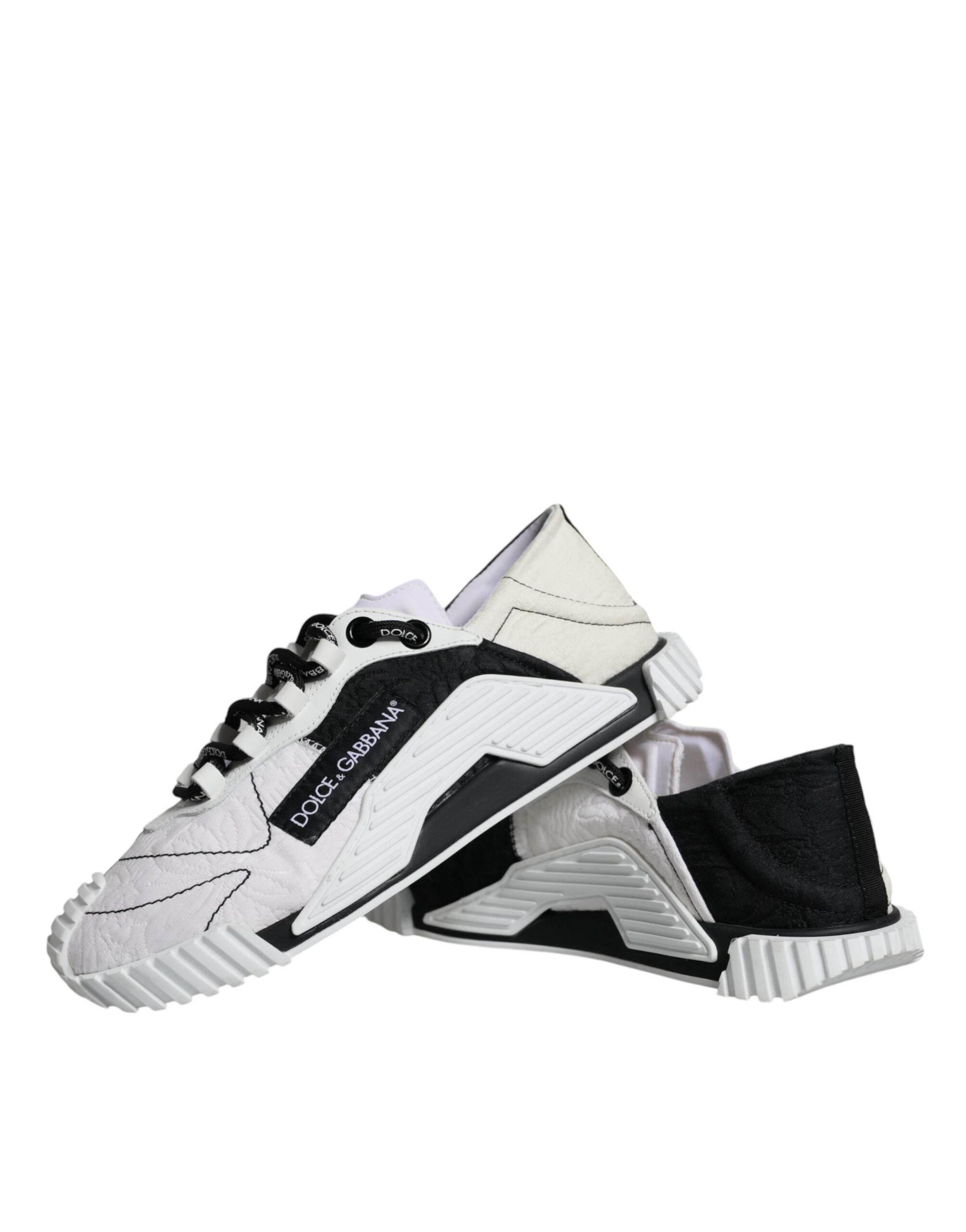 Dolce & Gabbana White Black Low Top NS1 Sneakers Shoes - Hilstor