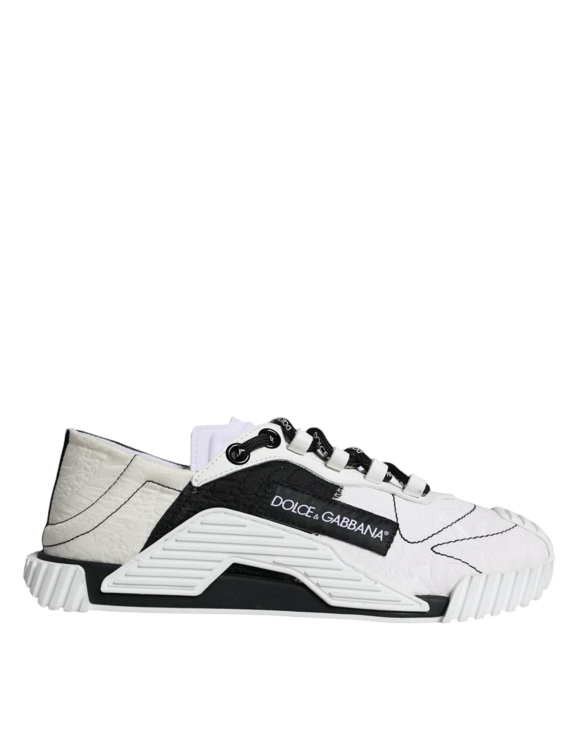 Dolce & Gabbana White Black Low Top NS1 Sneakers Shoes - Hilstor