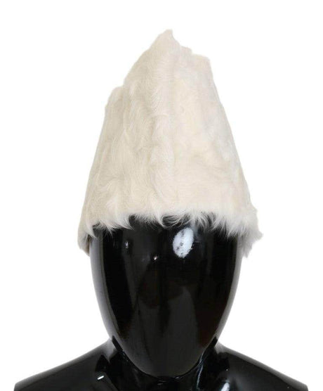 Dolce & Gabbana White Xiangao Lamb Fur Beanie - Hilstor