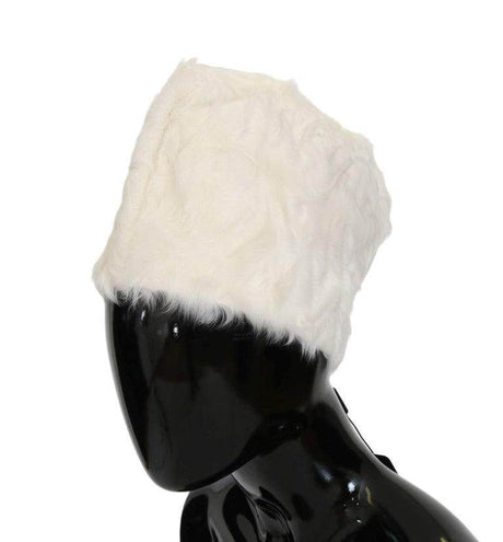 Dolce & Gabbana White Xiangao Lamb Fur Beanie - Hilstor