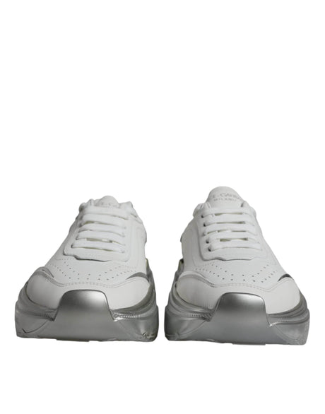 Dolce & Gabbana Silver White Daymaster Low Top Sneakers Shoes - Hilstor