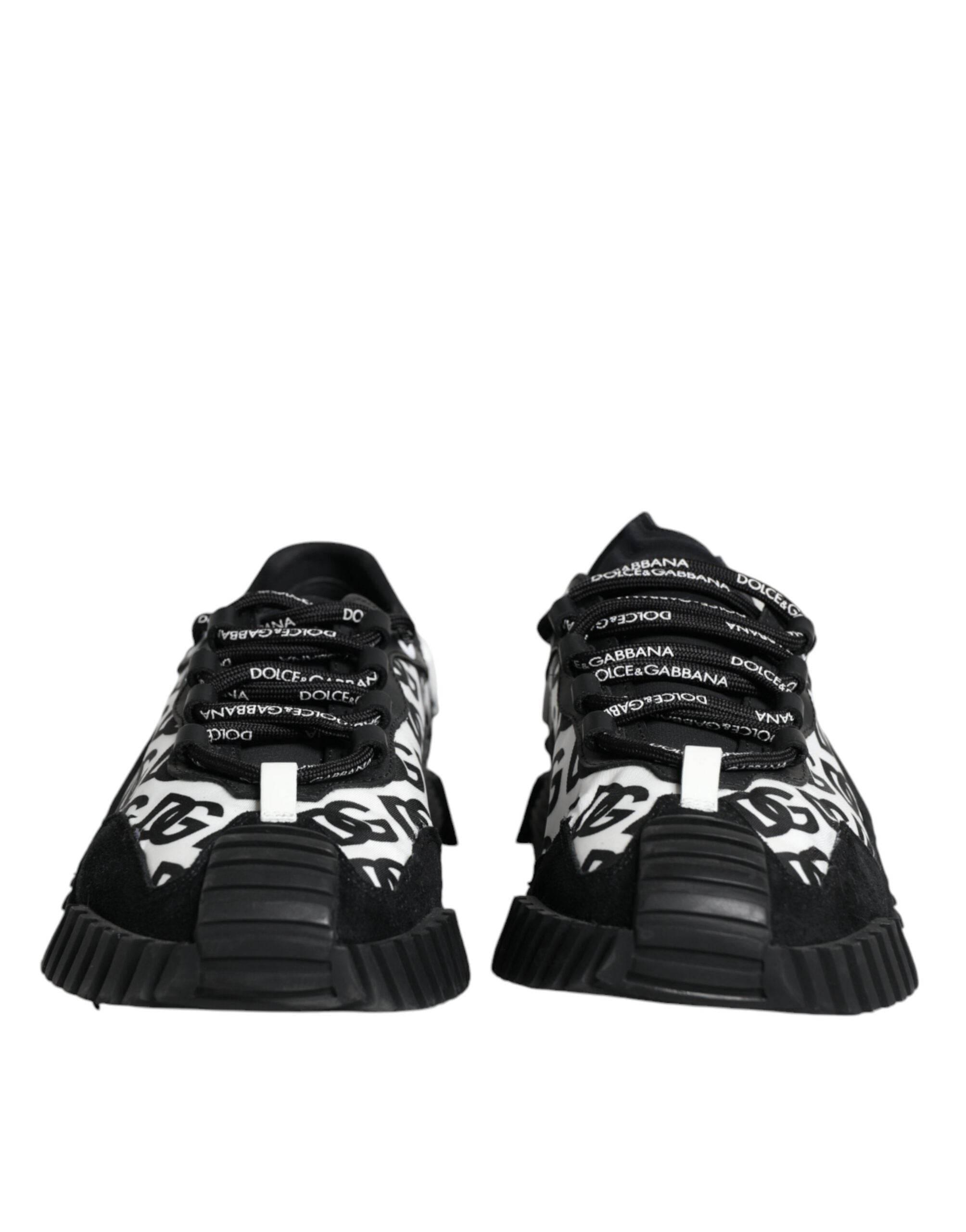 Dolce & Gabbana Black Logo Lace Up Low Top NS1 Sneakers Shoes - Hilstor