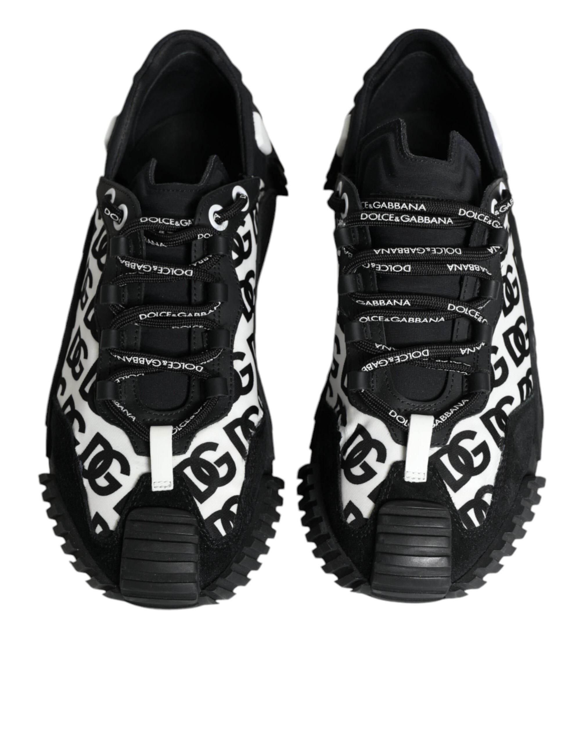 Dolce & Gabbana Black Logo Lace Up Low Top NS1 Sneakers Shoes - Hilstor