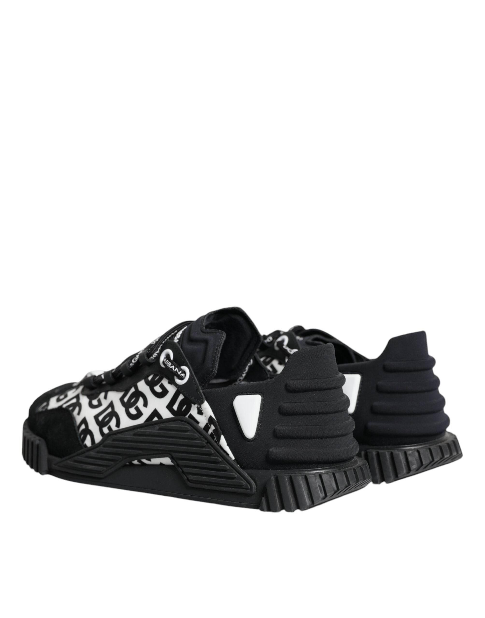 Dolce & Gabbana Black Logo Lace Up Low Top NS1 Sneakers Shoes - Hilstor