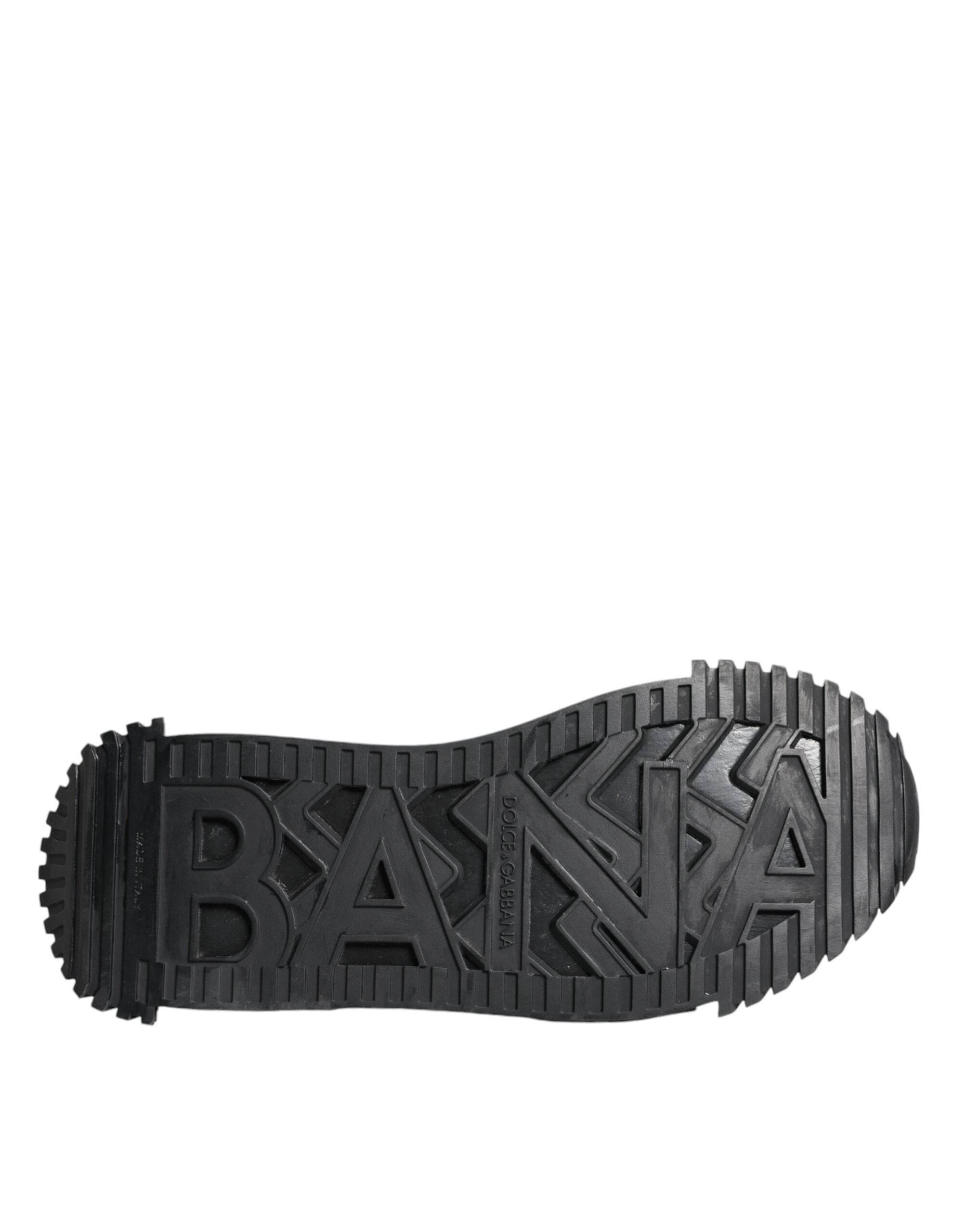 Dolce & Gabbana Black Logo Lace Up Low Top NS1 Sneakers Shoes - Hilstor