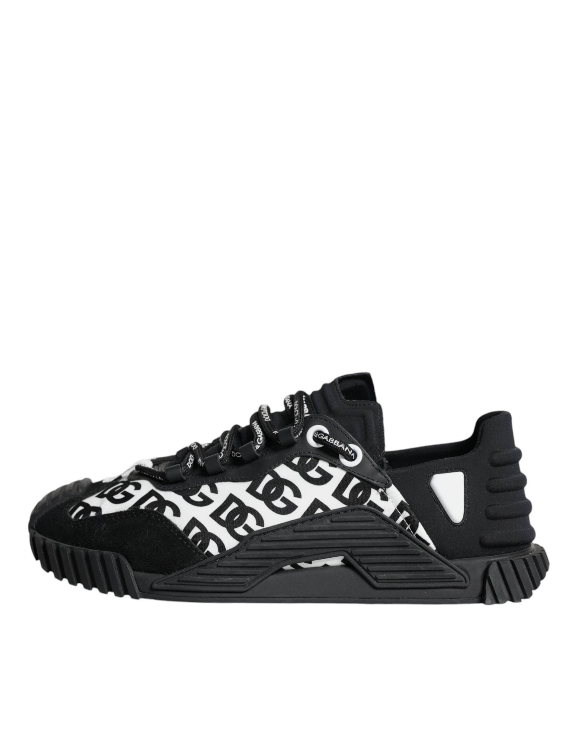 Dolce & Gabbana Black Logo Lace Up Low Top NS1 Sneakers Shoes - Hilstor
