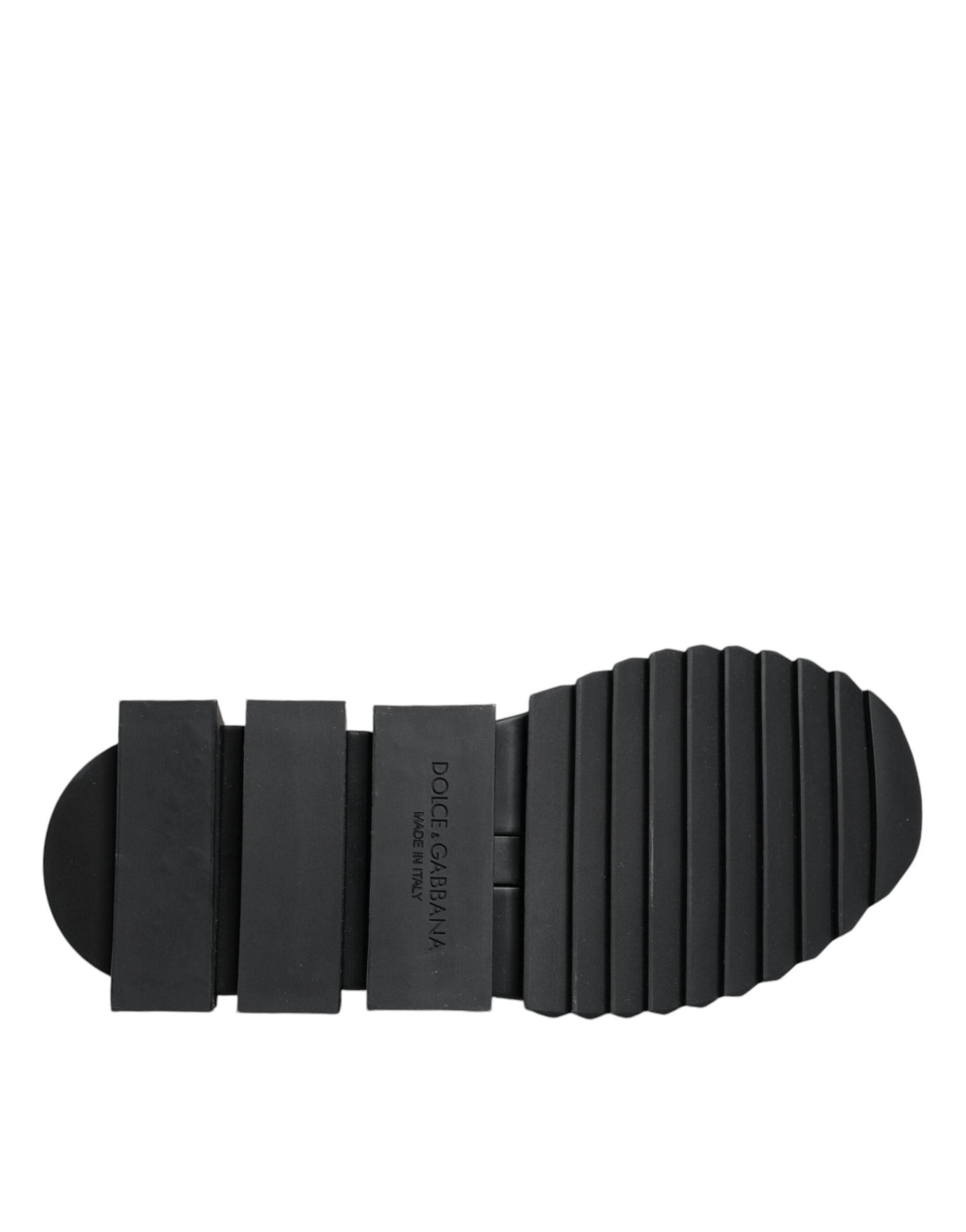 Dolce & Gabbana Black Sorrento Socks Logo Sneakers Shoes - Hilstor