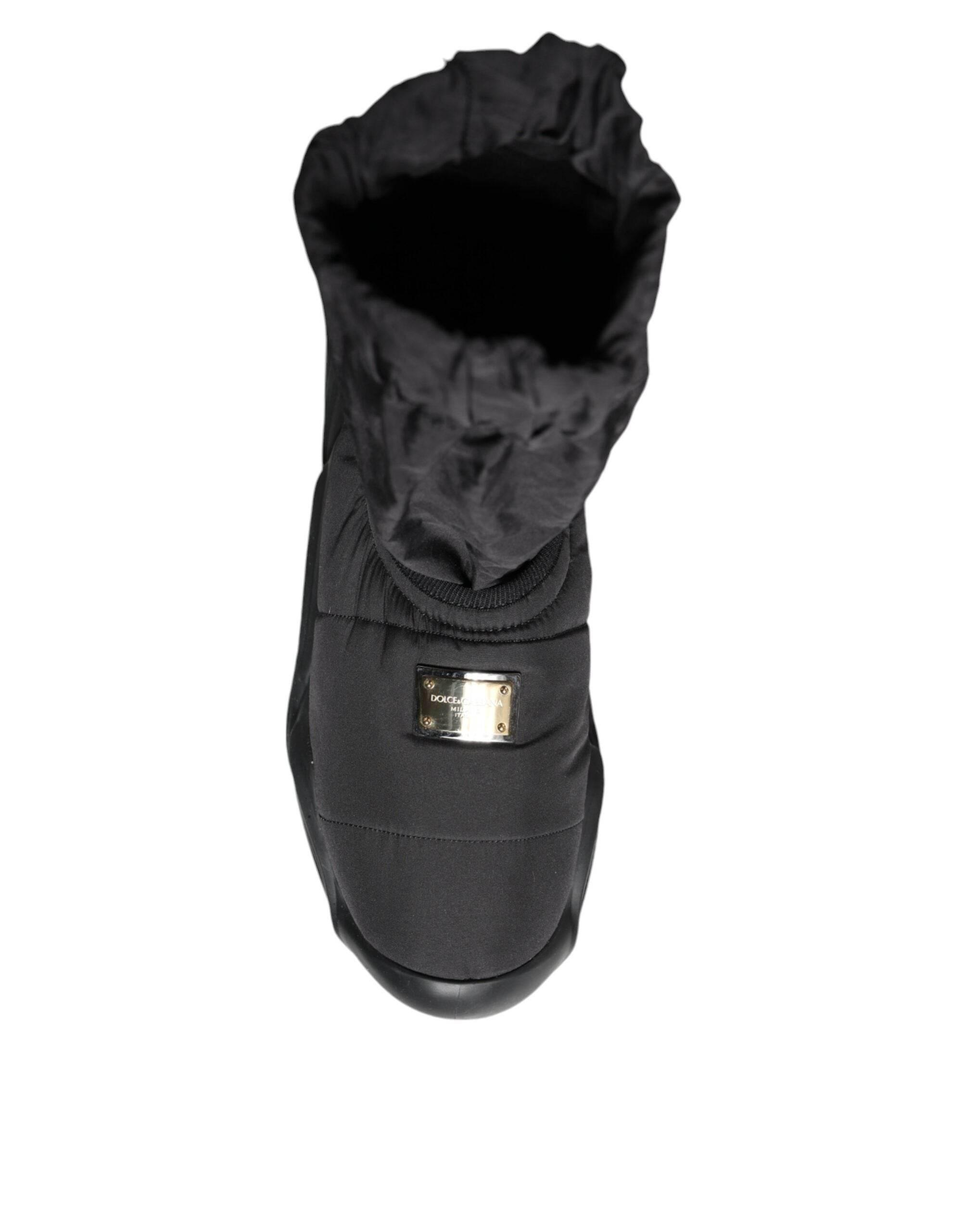 Dolce & Gabbana Black Slip On Wave Socks Sneakers Shoes - Hilstor