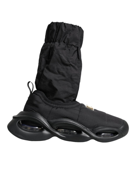 Dolce & Gabbana Black Slip On Wave Socks Sneakers Shoes - Hilstor