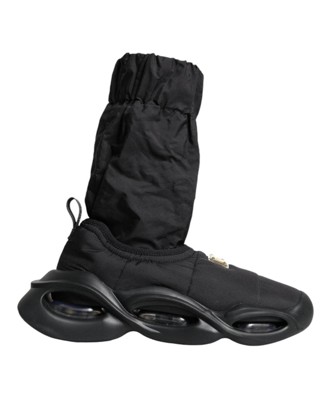 Dolce & Gabbana Black Slip On Wave Socks Sneakers Shoes - Hilstor