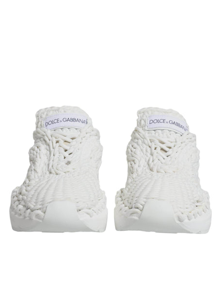 Dolce & Gabbana White Knitted Daymaster Sneakers Shoes - Hilstor