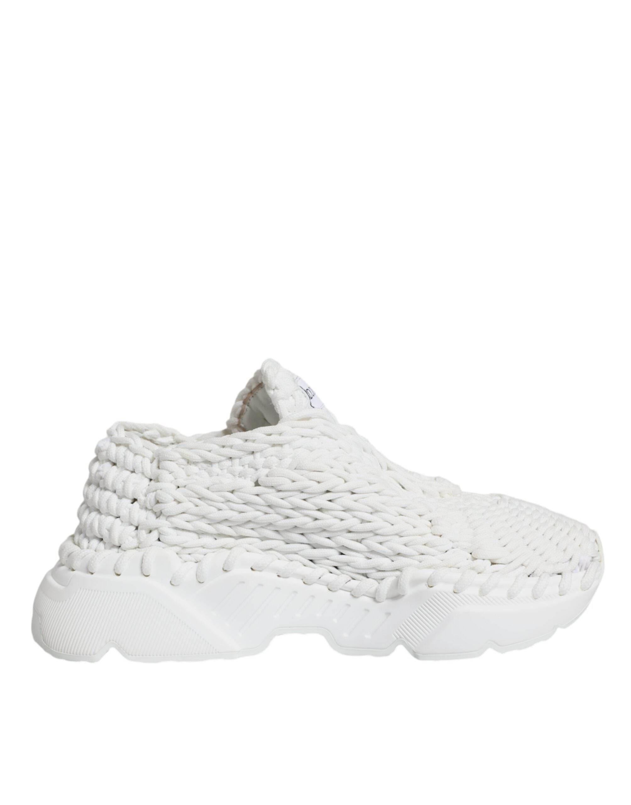 Dolce & Gabbana White Knitted Daymaster Sneakers Shoes - Hilstor