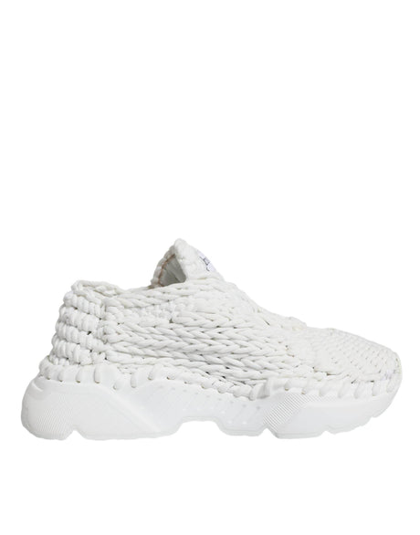 Dolce & Gabbana White Knitted Daymaster Sneakers Shoes - Hilstor