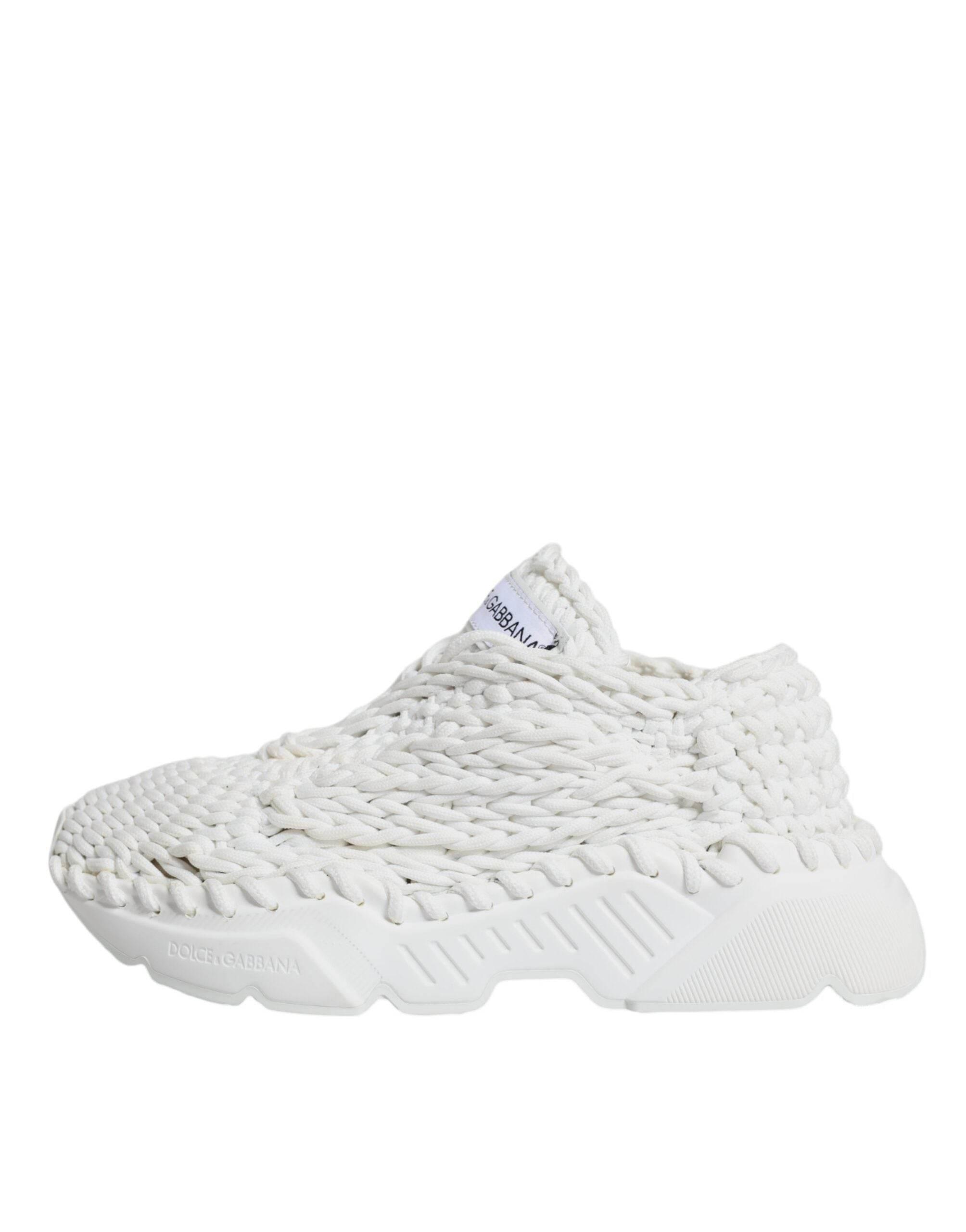 Dolce & Gabbana White Knitted Daymaster Sneakers Shoes - Hilstor
