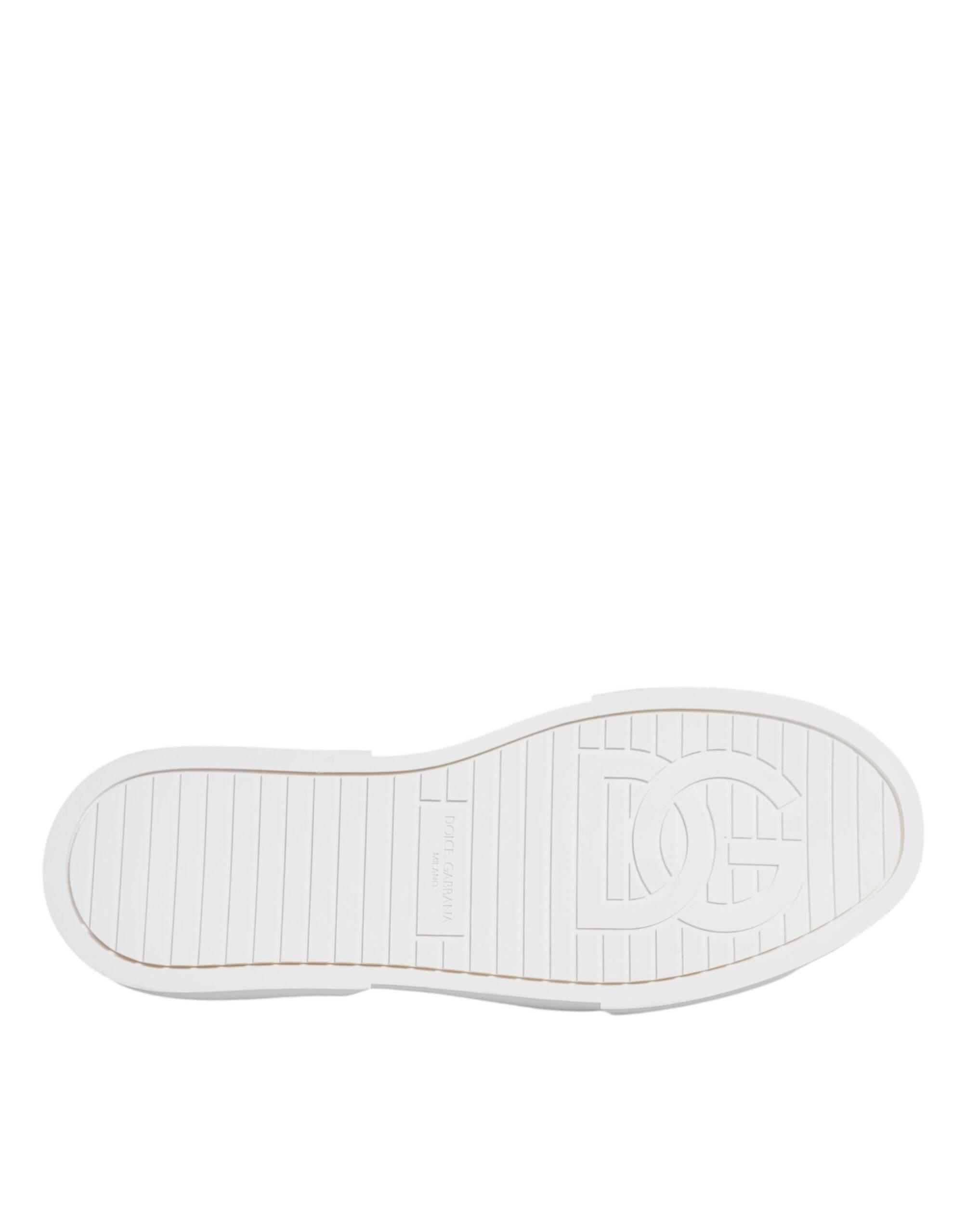 Dolce & Gabbana Pink White Canvas Logo Low Top Sneakers Shoes - Hilstor