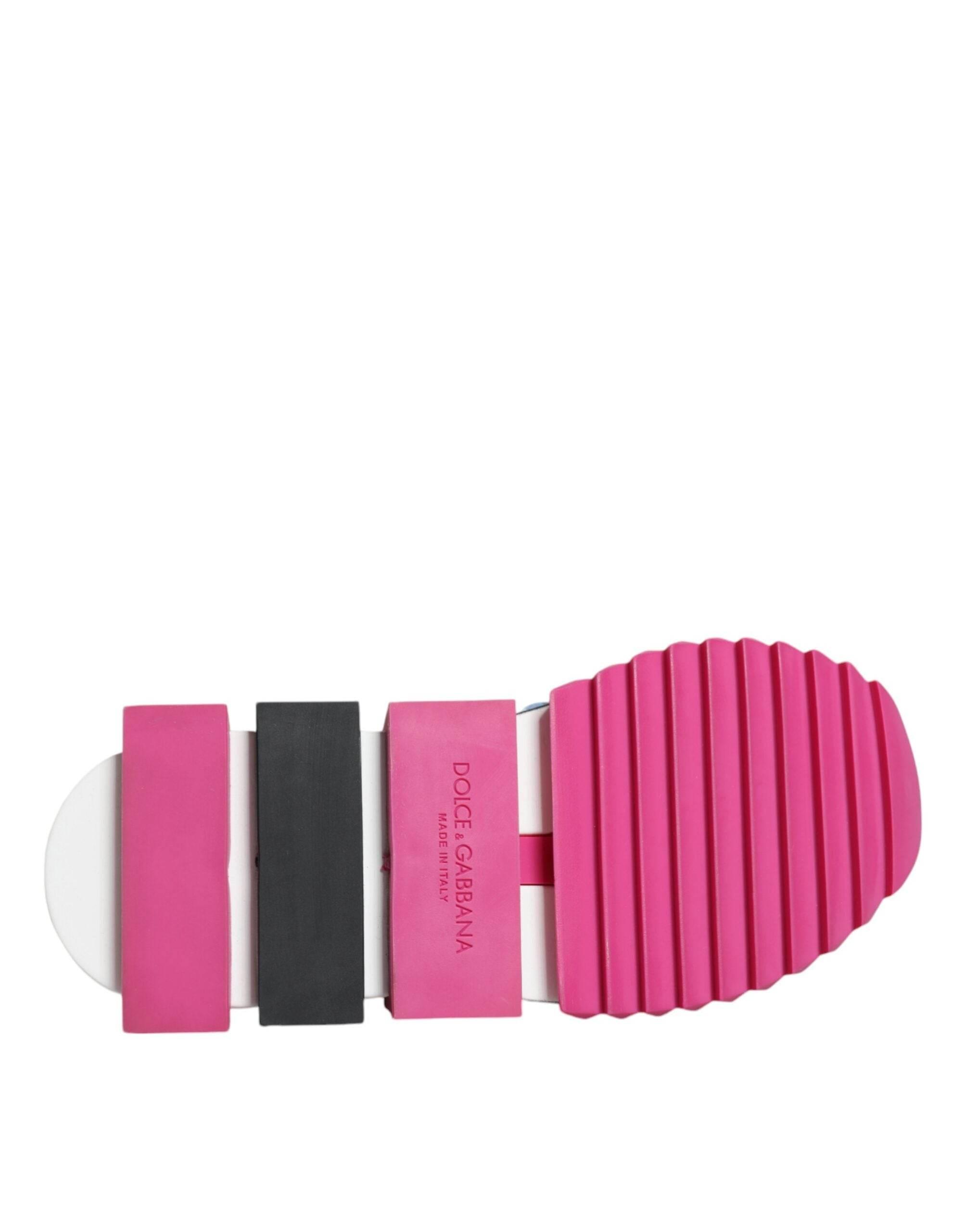 Dolce & Gabbana Pink Sorrento Crystals Low Top Sneakers Shoes - Hilstor