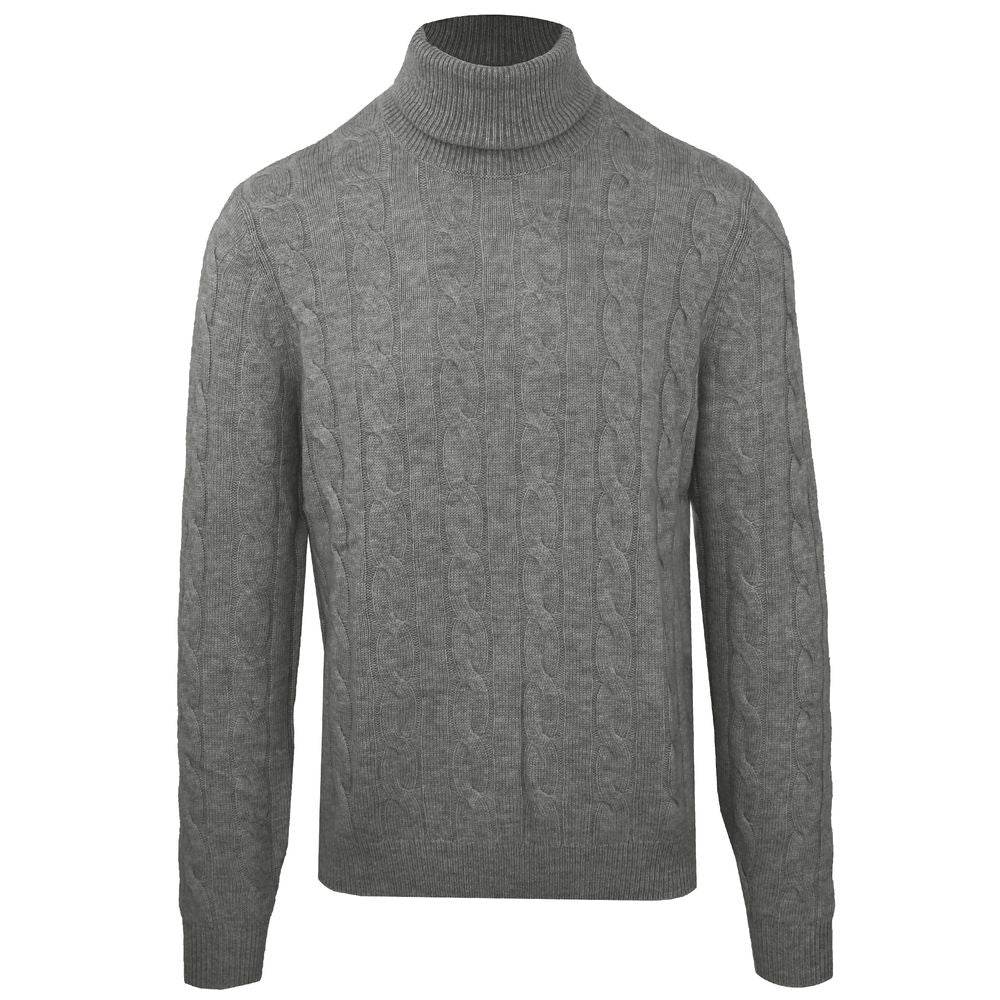 Malo Gray Wool Men's Turtleneck Sweater - Hilstor