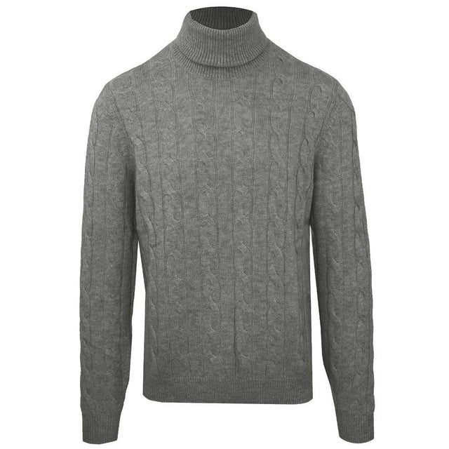 Malo Gray Wool Men's Turtleneck Sweater - Hilstor