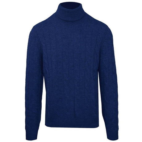 Malo Blue Wool Men Sweater Turtleneck - Hilstor