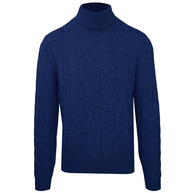 Malo Blue Wool Men Sweater Turtleneck - Hilstor