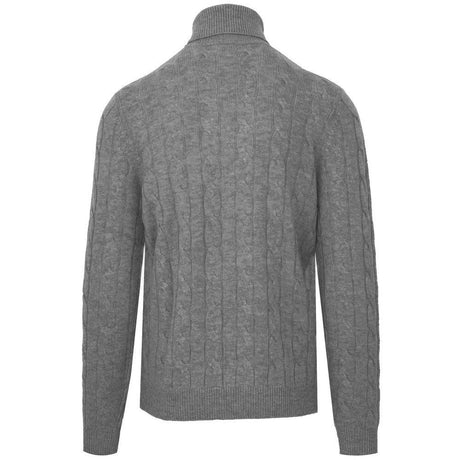 Malo Gray Wool Men's Turtleneck Sweater - Hilstor