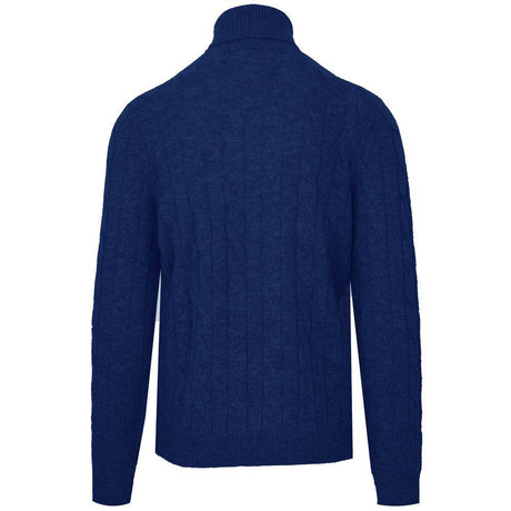 Malo Blue Wool Men Sweater Turtleneck - Hilstor