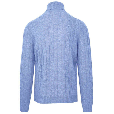 Malo Light Blue Wool Men Sweater - Hilstor