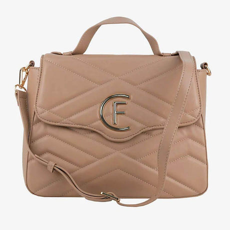 CRISTINAEFFE Beige Artificial Leather Women Crossbody Bag - Hilstor
