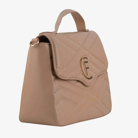 CRISTINAEFFE Beige Artificial Leather Women Crossbody Bag - Hilstor