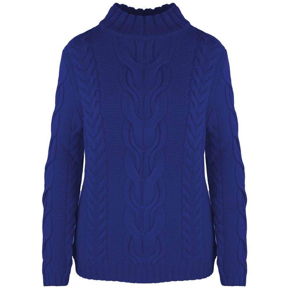 Malo Blue Wool Women's Turtleneck Sweater - Hilstor