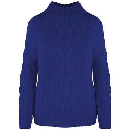 Malo Blue Wool Women's Turtleneck Sweater - Hilstor