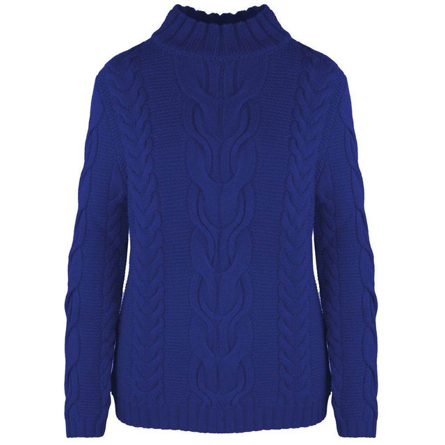 Malo Blue Wool Women's Turtleneck Sweater - Hilstor