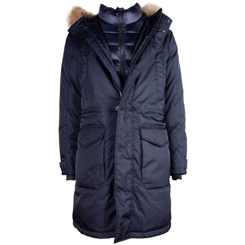 Add Blue Nylon Men Jacket - Hilstor