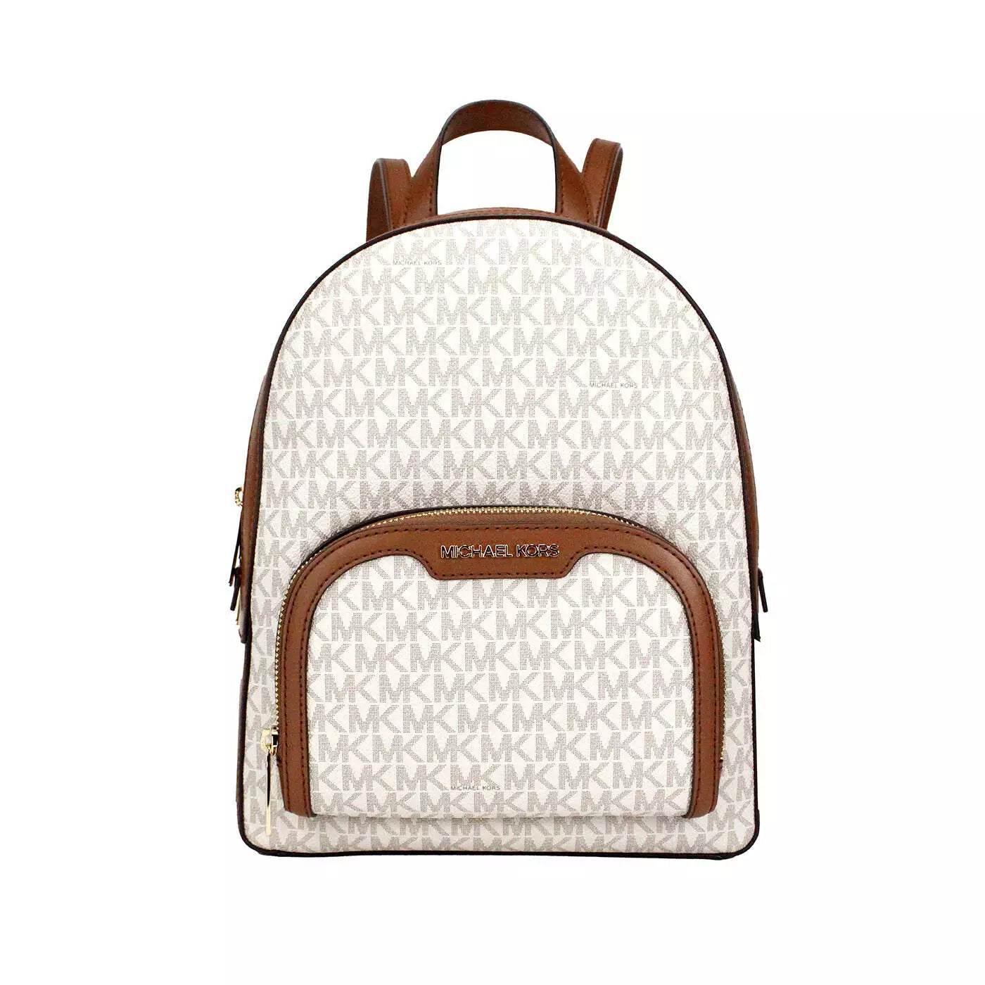 Michael Kors Jaycee Medium Vanilla Signature Backpack - Hilstor