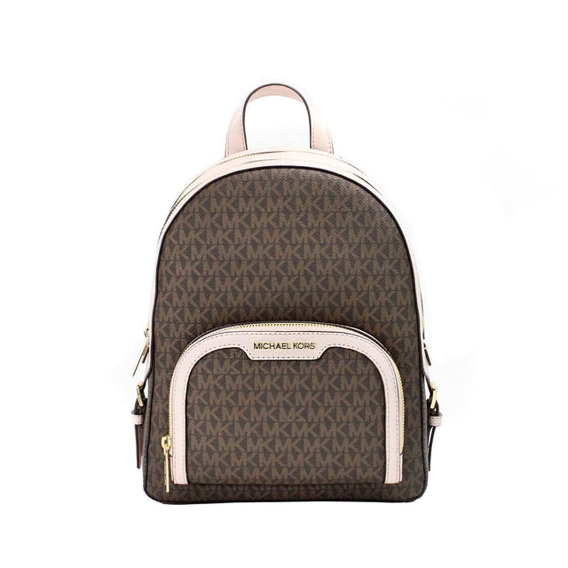 Michael Kors Jaycee Medium Brown Powder Blush PVC Backpack - Hilstor