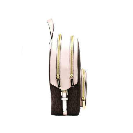 Michael Kors Jaycee Medium Brown Powder Blush PVC Backpack - Hilstor
