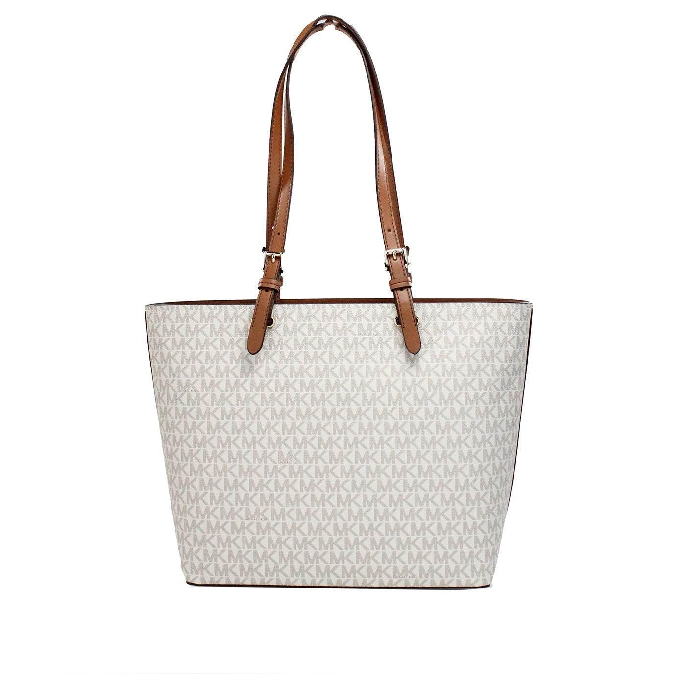 Michael Kors Jet Set Medium Vanilla Double Pocket Tote Bag - Hilstor