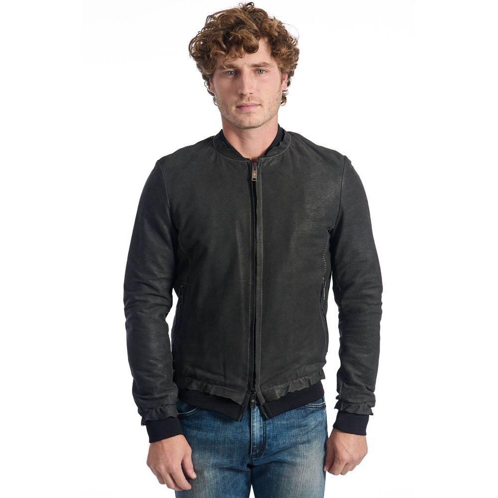Roberto Pepe Luxury Gray Lambskin Men Jacket - Hilstor