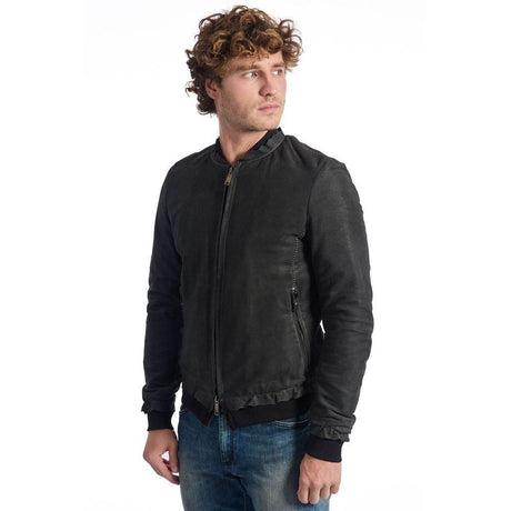 Roberto Pepe Luxury Gray Lambskin Men Jacket - Hilstor