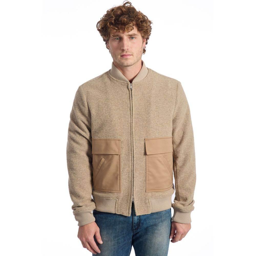Roberto Pepe Luxury Beige Wool Men Jacket - Hilstor