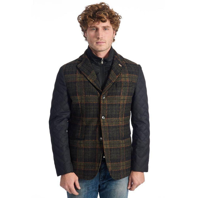 Roberto Pepe Luxury Brown Wool Men Jacket - Hilstor