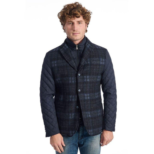 Roberto Pepe Luxury Blue Wool Men's Jacket - Hilstor