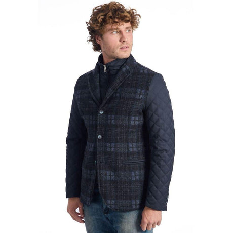 Roberto Pepe Luxury Blue Wool Men's Jacket - Hilstor