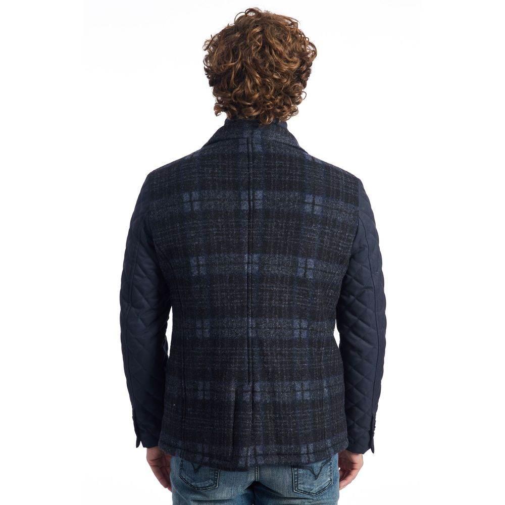 Roberto Pepe Luxury Blue Wool Men's Jacket - Hilstor