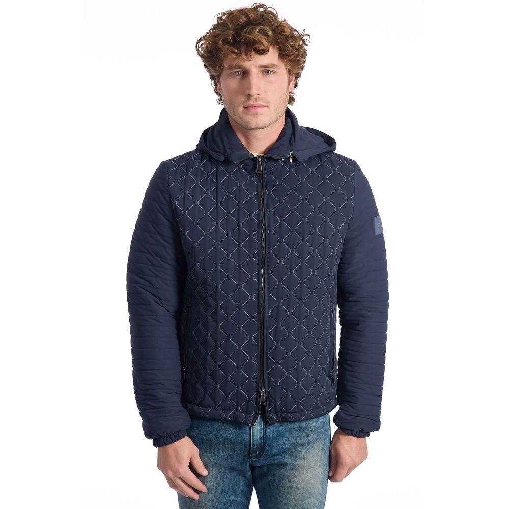 Roberto Pepe Luxury Blue Polyamide Men's Quilted Jacket - Hilstor