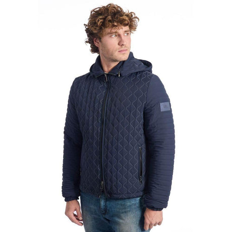 Roberto Pepe Luxury Blue Polyamide Men's Quilted Jacket - Hilstor