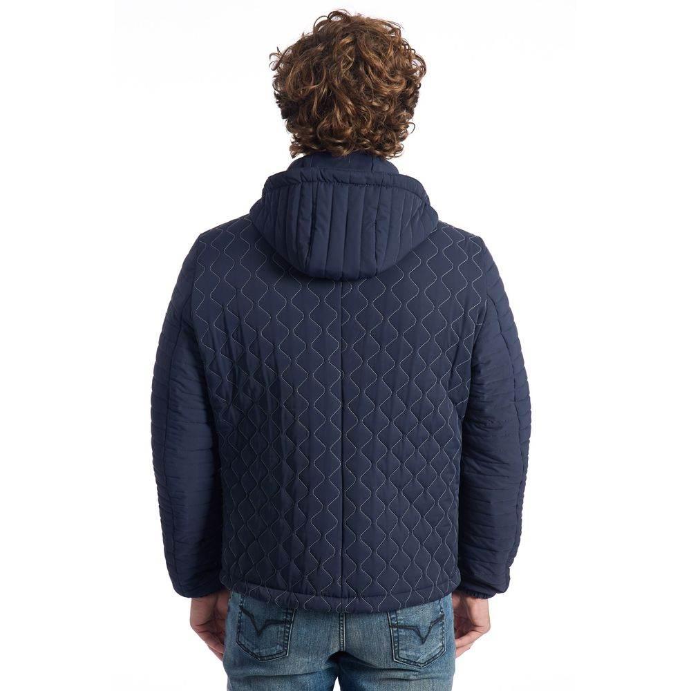 Roberto Pepe Luxury Blue Polyamide Men's Quilted Jacket - Hilstor